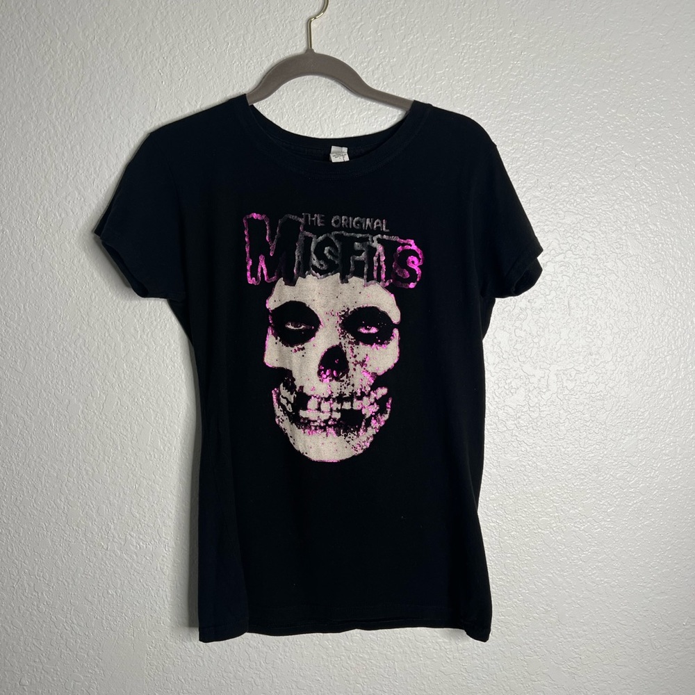 The Misfits Black and Metallic Purple Graphic Tee Large